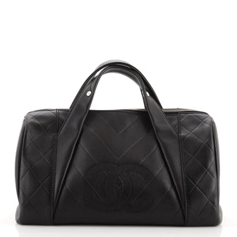 Chanel All Day Long Bowler Bag Chevron Leather Medium