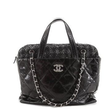 Chanel Portobello Zip Tote Quilted Glazed Calfskin and Tweed
