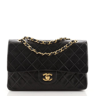 Chanel Vintage Classic Double Flap Bag Quilted Lambskin Medium