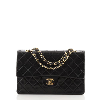 Chanel Vintage Classic Double Flap Bag Quilted Lambskin Medium