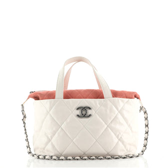 Chanel Portobello Zip Tote Quilted Glazed Calfskin and Suede Small
