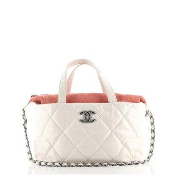 Chanel Portobello Zip Tote Quilted Glazed Calfskin and Suede Small