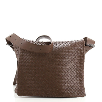 Bottega Veneta Square Flap Messenger Bag Intrecciato Nappa Medium