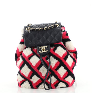 Chanel Urban Spirit Backpack Shearling with Quilted Lambskin Large