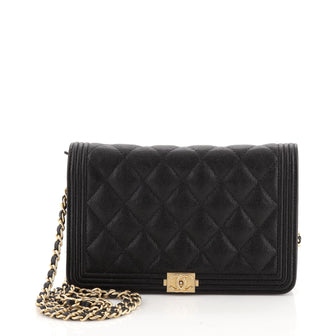 Chanel Boy Wallet on Chain Quilted Caviar