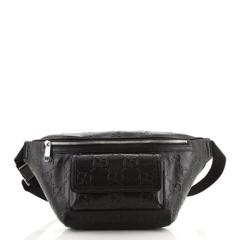 Gucci Front Pocket Belt Bag GG Embossed Perforated Leather