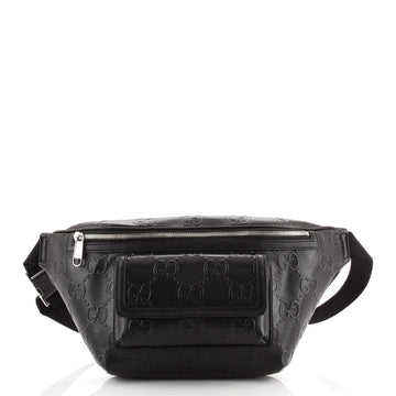 Gucci Front Pocket Belt Bag GG Embossed Perforated Leather