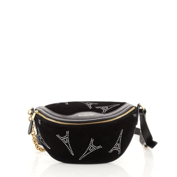 Balenciaga Souvenir Belt Bag Crystal Embellished Velvet XS