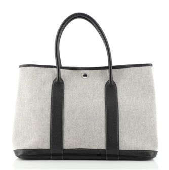 Hermes Bolduc Twilly Garden Party Tote Toile and Leather 36