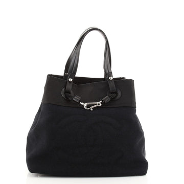 Chanel CC Drawstring Rope Tote Canvas Large