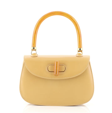 Gucci Vintage Resin Top Handle Flap Bag Leather Small