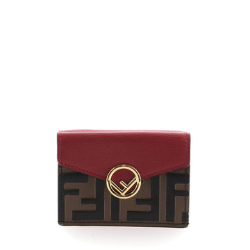 Fendi F is Fendi Trifold Wallet Leather with Zucca Embossed Detail Micro
