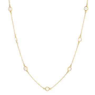 Tiffany & Co. Elsa Peretti Diamonds By The Yard 11 Stone Necklace 18K Yellow Gold and Diamonds 1.54CT