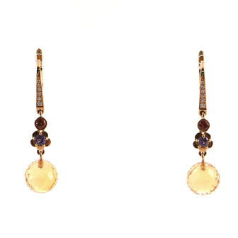 Chanel Mademoiselle Drop Earrings 18K Yellow Gold with Citrine, Fancy Sapphire, and Pave Diamonds