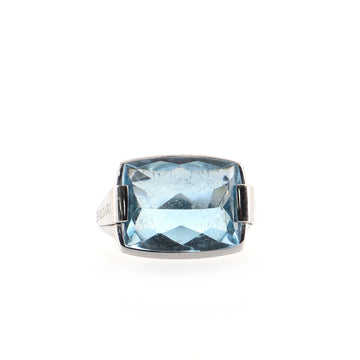 Bvlgari Metropolis Ring 18K White Gold and Topaz