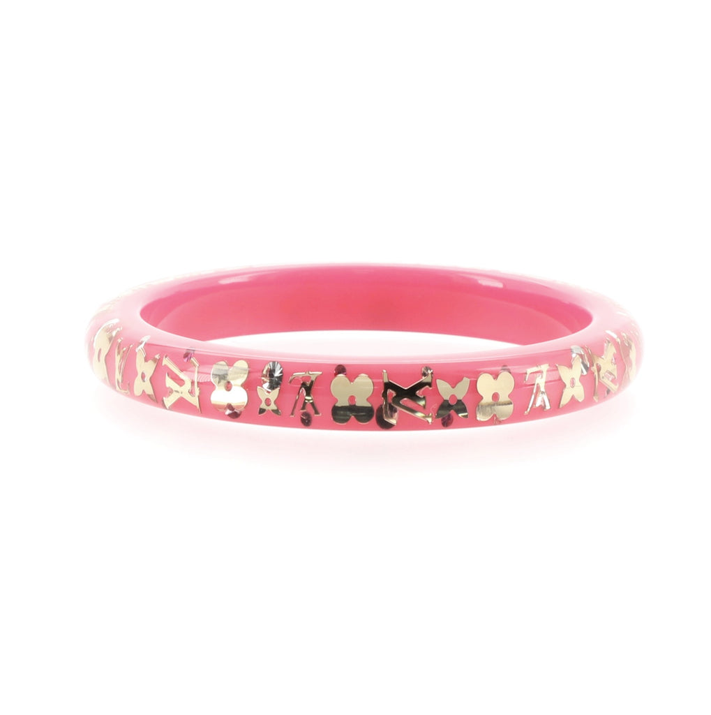 Louis Vuitton Inclusion Bangle Bracelet Resin with Crystals GM Pink 1709823