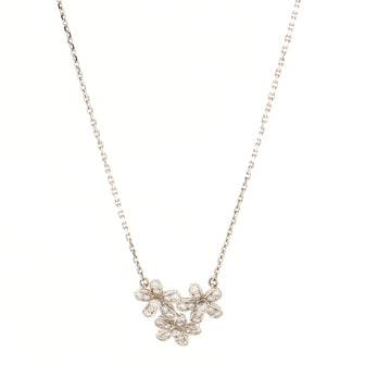 Van Cleef & Arpels Socrate 3 Flower Pendant Necklace 18K White Gold and Diamonds