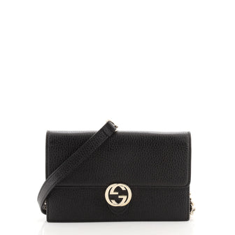 Gucci Interlocking Wallet on Chain Leather