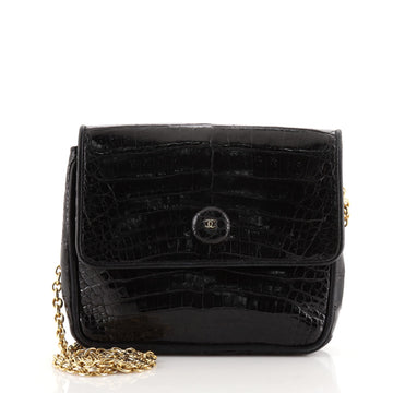 Chanel Vintage CC Button Flap Bag Crocodile Mini