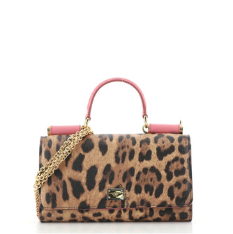 Dolce & Gabbana Sicily Wallet on Chain Printed Leather Mini