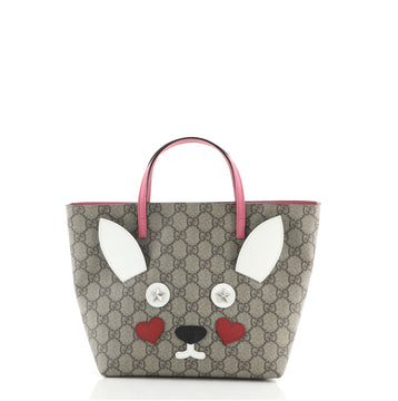 Gucci Children's Tote GG Coated Canvas with Applique Small