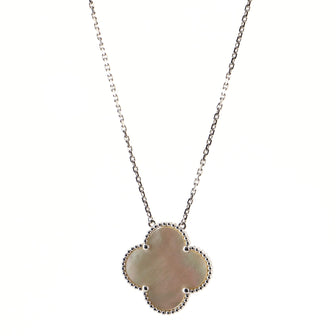Van Cleef & Arpels Magic Alhambra Pendant Necklace 18K White Gold and Mother of Pearl