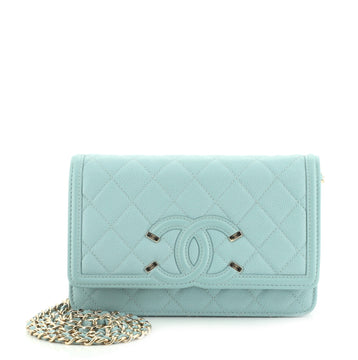 Chanel Filigree Wallet on Chain Quilted Caviar
