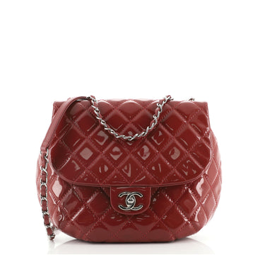 Chanel Dubai Messenger Bag Quilted Patent Medium