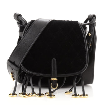 Prada Corsaire Shoulder Bag Quilted Velvet with Calfskin Small