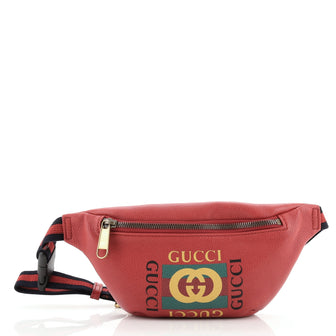 Gucci Logo Belt Bag Printed Leather Small