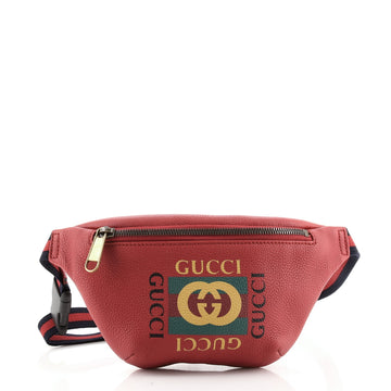 Gucci Logo Belt Bag Printed Leather Small