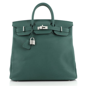 Hermes HAC Birkin Bag Green Togo with Palladium Hardware 40