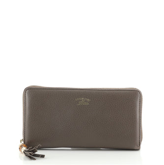 Gucci Bamboo Tassel Zip Wallet Leather