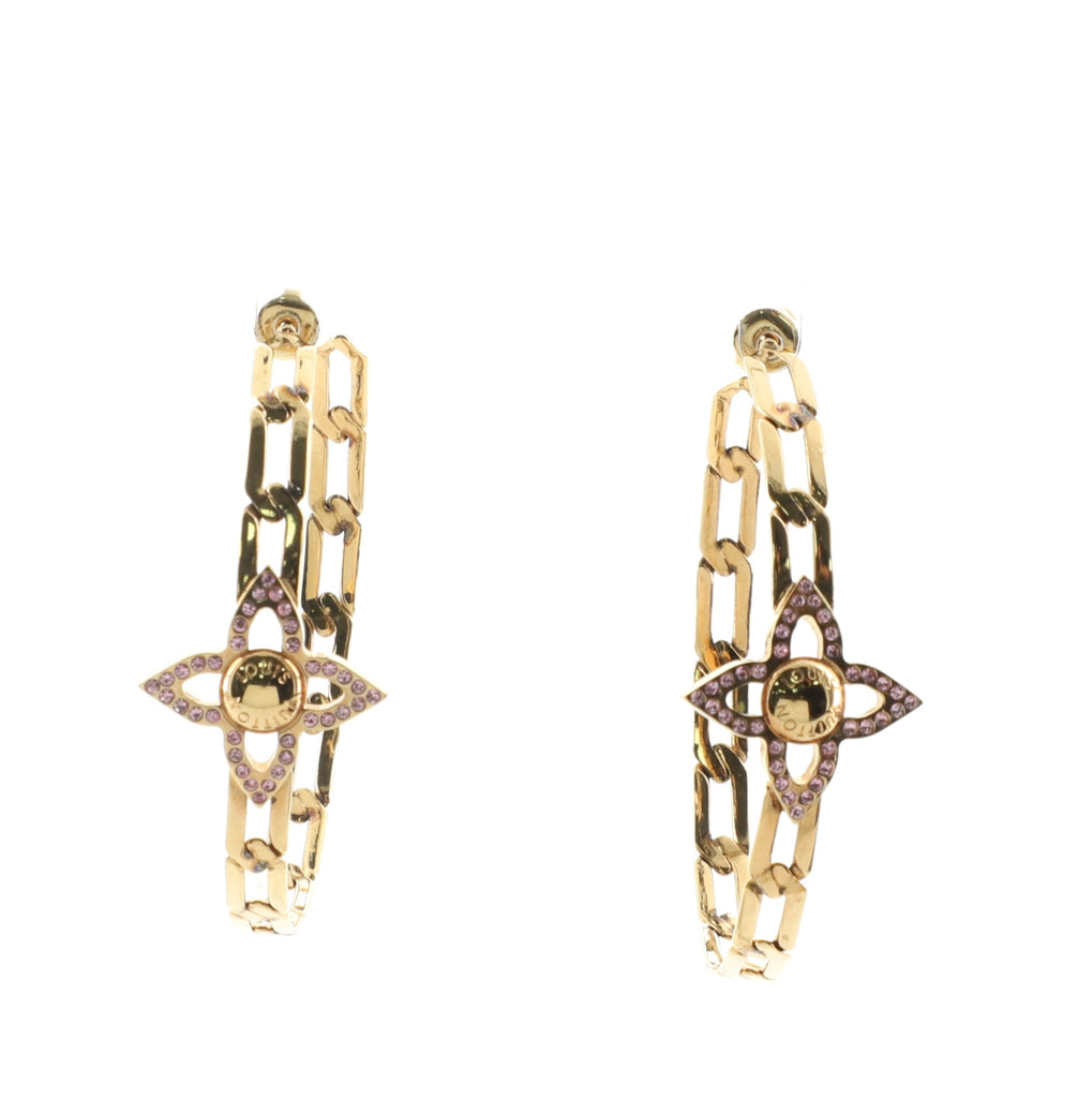 Louis Vuitton LV Flowergram Earrings - Brass Hoop, Earrings