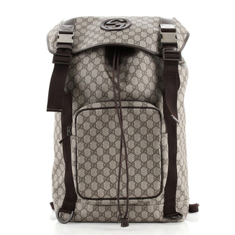 Gucci Interlocking G Backpack GG Coated Canvas Large