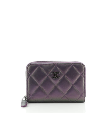 Chanel CC Zip Coin Purse Quilted Lambskin Small