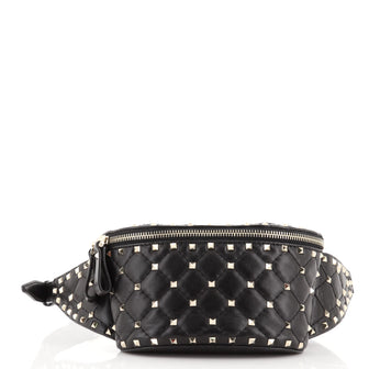 Valentino Rockstud Spike Belt Bag Quilted Leather Small