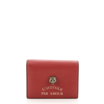 Gucci Animalier Flap Card Case Leather