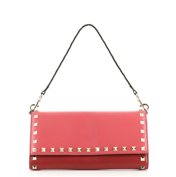 Valentino Rockstud Trifold Travel Wallet Leather