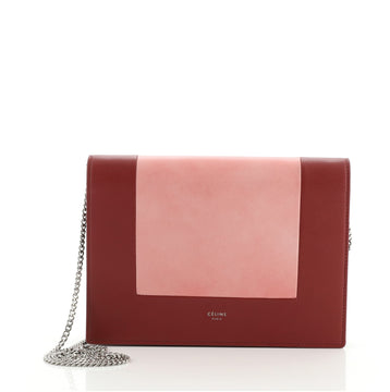 Celine Frame Evening Clutch on Chain Leather