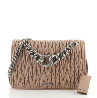 Miu Miu Club Shoulder Bag Matelasse Leather Medium