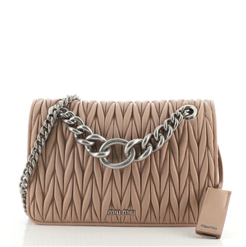 Miu Miu Club Shoulder Bag Matelasse Leather Medium