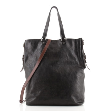 Prada Convertible Side Belt Folding Tote Glace Calf Tall