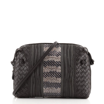 Bottega Veneta Nodini Crossbody Bag Intrecciato Nappa and Snakeskin Small