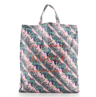 Gucci Logo Shopper Tote Printed Coated Cotton Tall