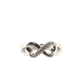Tiffany & Co. Paloma Picasso Double Loving Heart Ring 18K White Gold with Diamonds