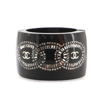 Chanel Strass CC Cuff Bracelet Resin with Crystals