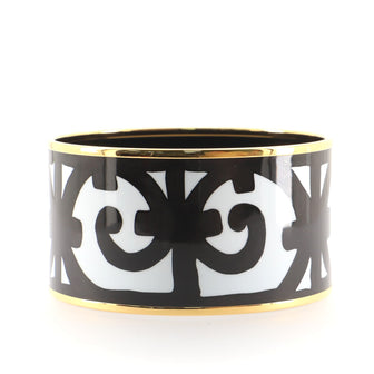 Hermes Bangle Bracelet Printed Enamel Extra Wide