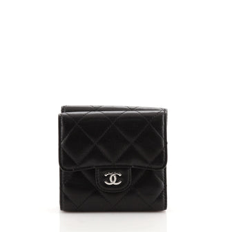 Chanel Double Sided Flap Wallet Quilted Lambskin Compact