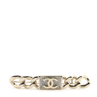 Chanel CC Chain Hair Clip Crystal Embellished Metal